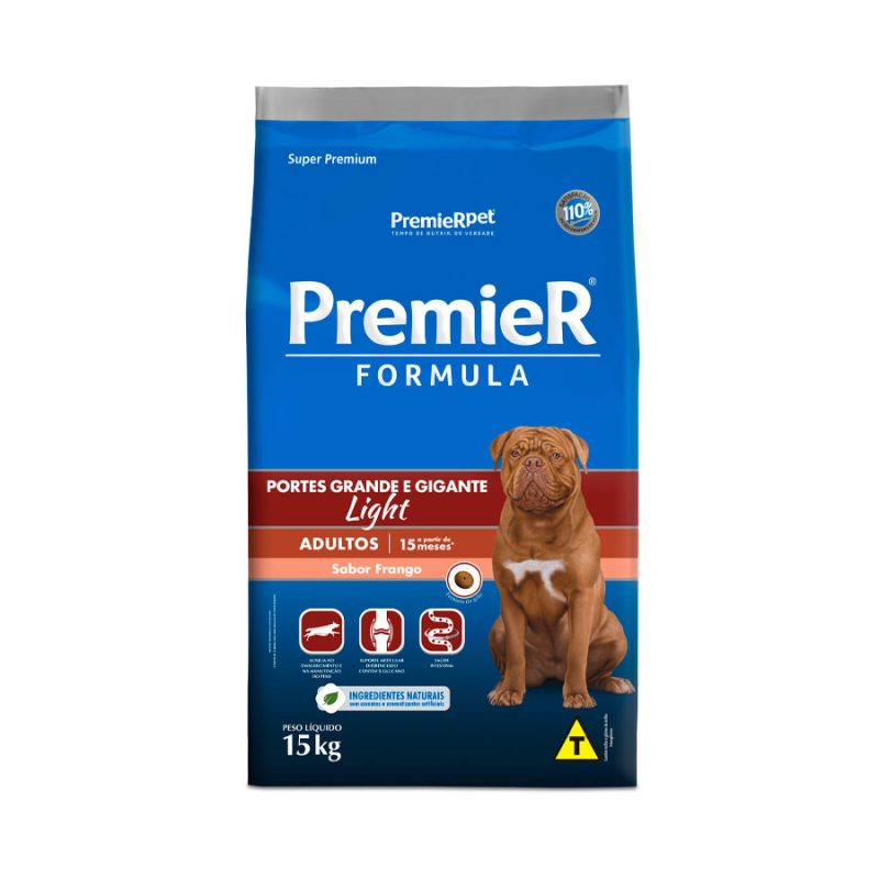 Ração Premier Formula Light Cães Adultos Raças Grandes e Gigantes Frango 15 kg