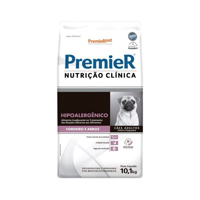 PREMIER NUTRIÇÃO CLÍNICA CAES HIPOALERGICA CORDEIRO PORTE PEQUENO 10,1 KG