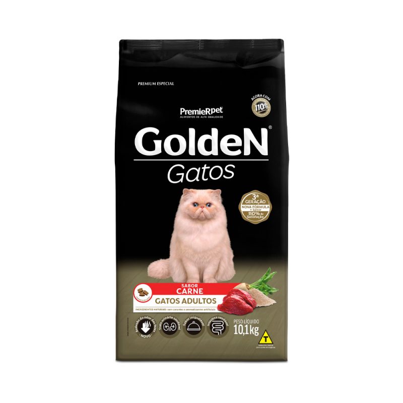 Ração Golden Gatos Adultos Carne 10,1 kg