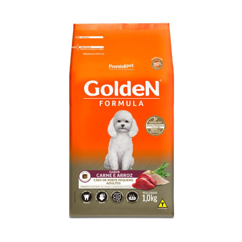 Ração Golden Formula Cães Adultos Raças Pequenas Carne e Arroz Mini Bits 1 kg