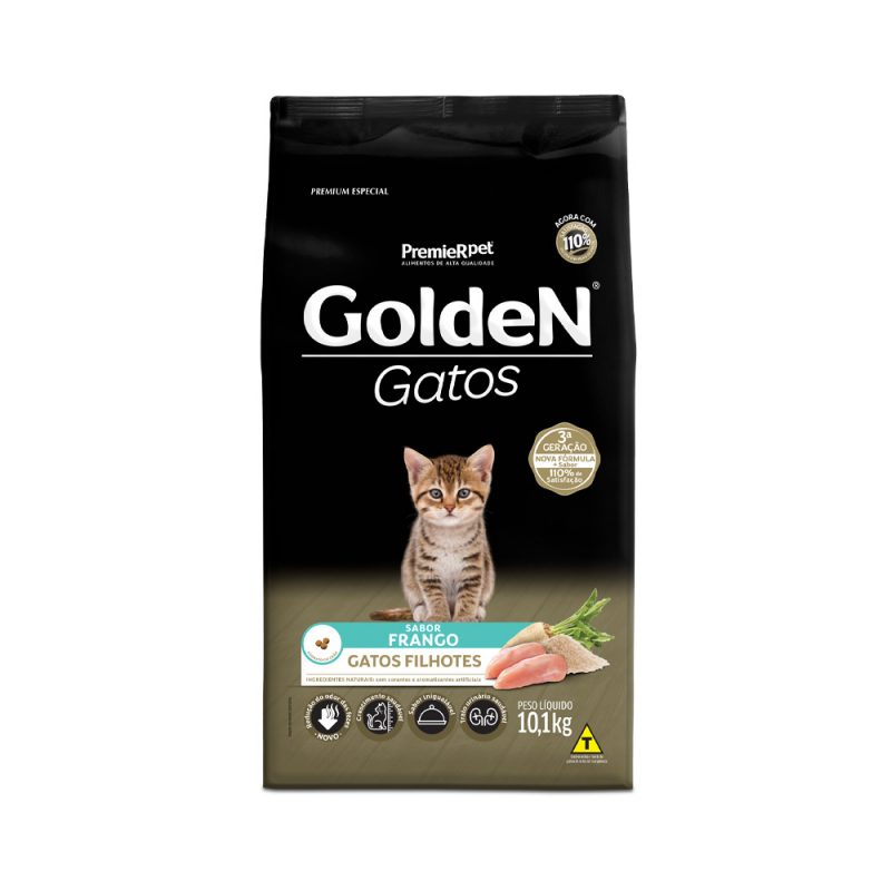 Ração Golden Gatos Filhotes Sabor Frango 10,1 kg