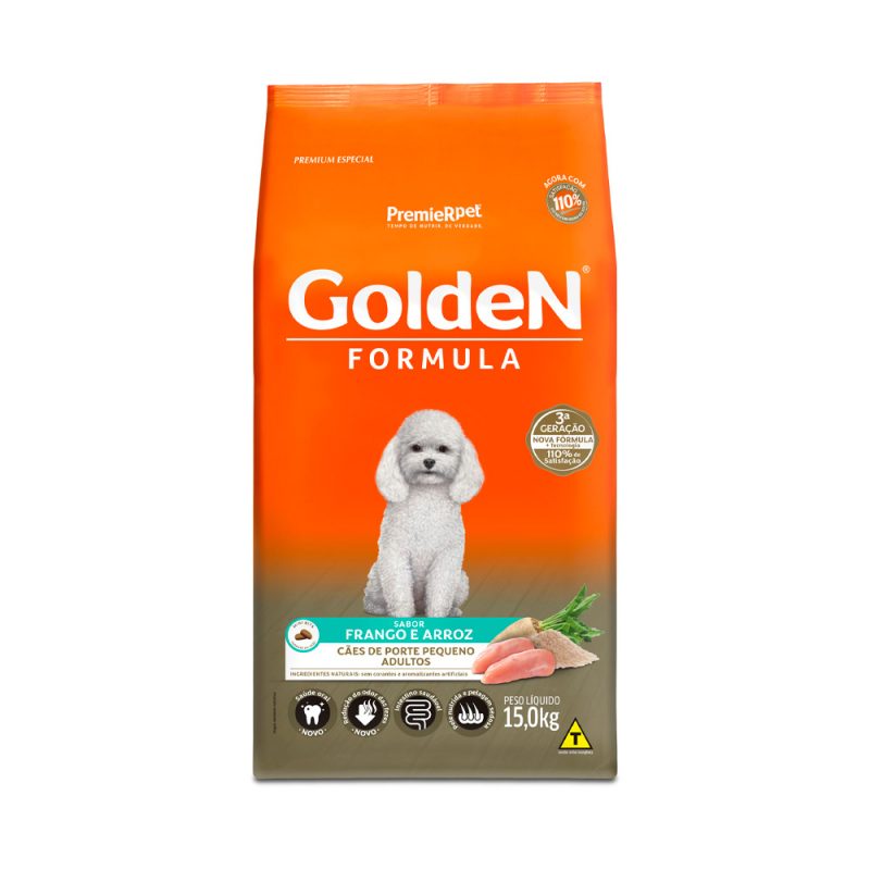 Ração Golden Fórmula Cães Adultos Raças Pequenas Frango e Arroz Mini Bits 15 kg