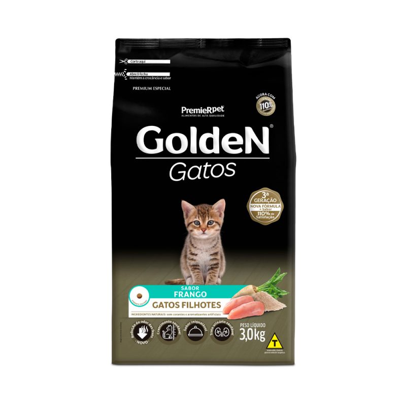 Ração Golden Gatos Filhotes Sabor Frango 3 kg