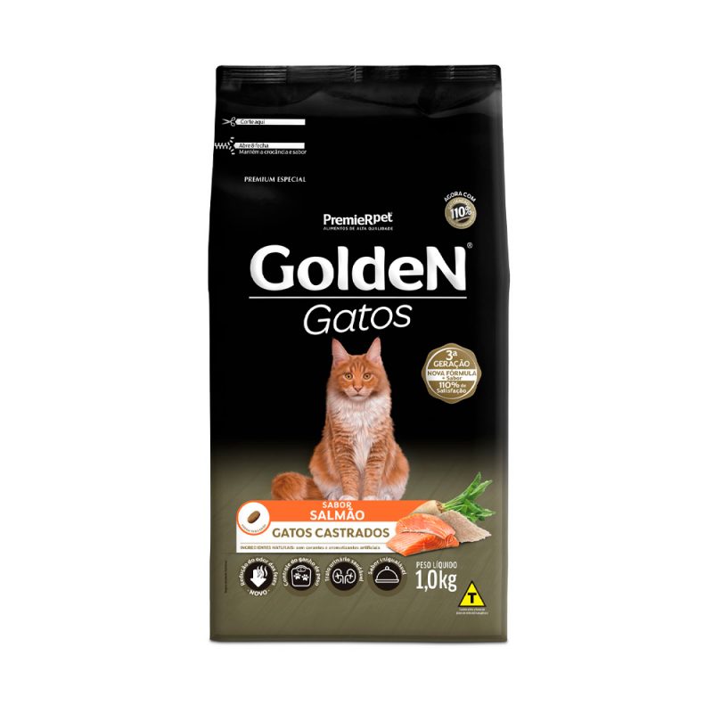 Ração Golden Gatos Castrados Salmão 1 kg