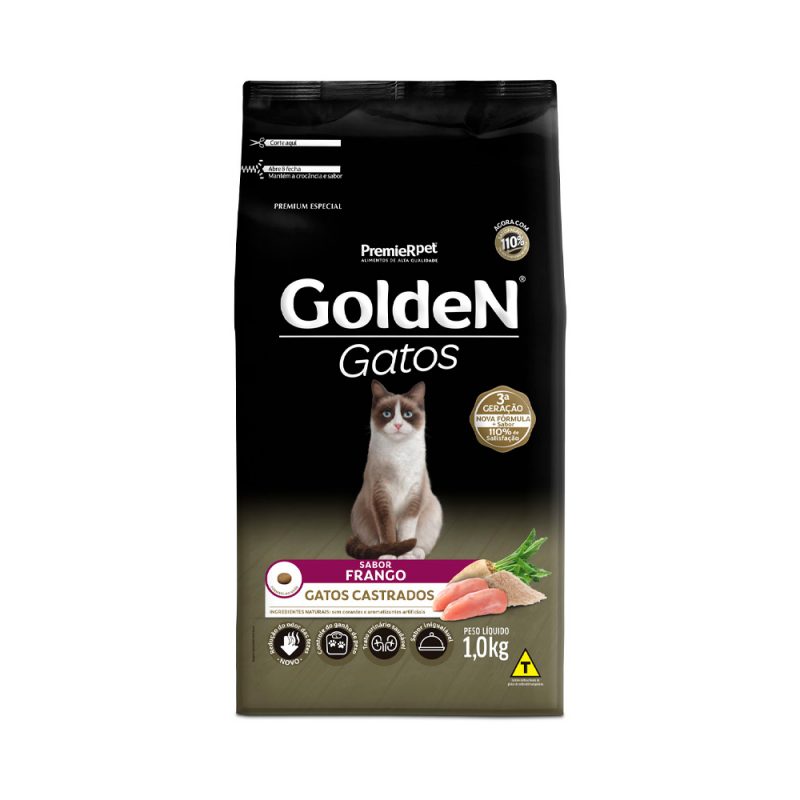 Ração Golden Gatos Castrados Frango 1kg