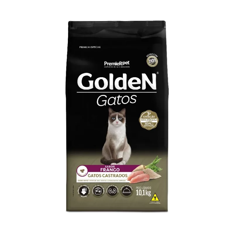 Ração Golden Gatos Castrados Frango 10,1 kg