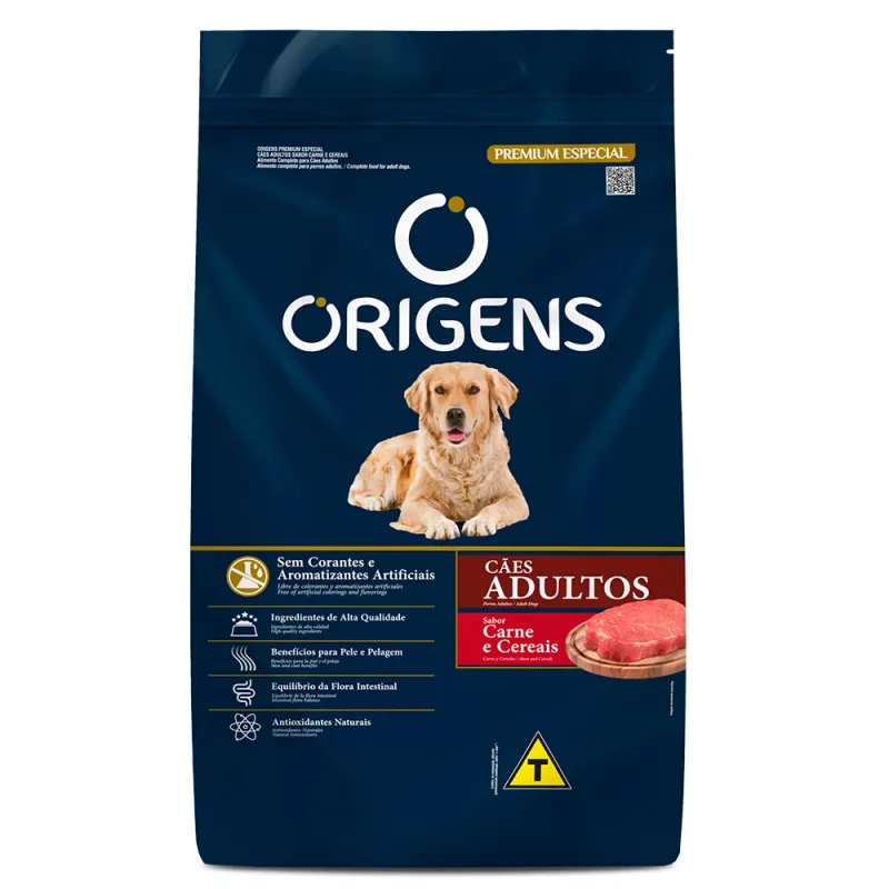 ORIGENS CÃES ADULTOS CARNE E CEREAIS 20KG