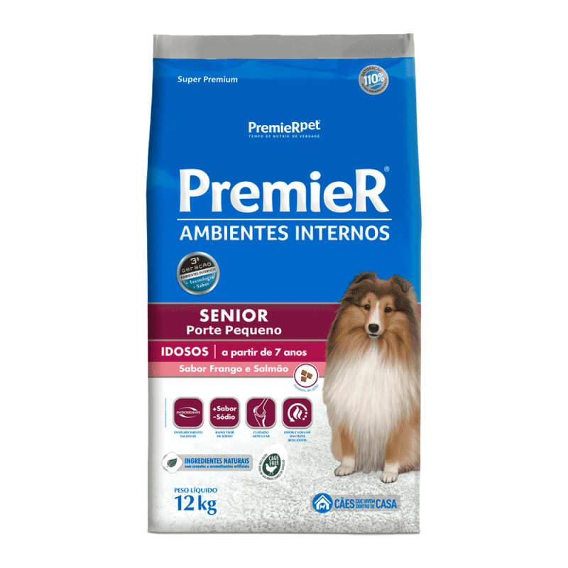 PREMIER AMBIENTES INTERNOS CÃES SÊNIOR 12KG