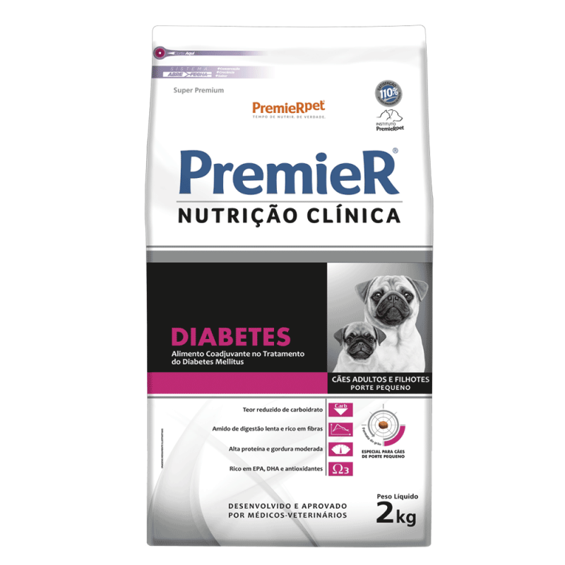 PREMIER NUTRIÇÃO CLÍNICA CÃES ADULTOS RAÇA PEQUENA DIABETES 2KG