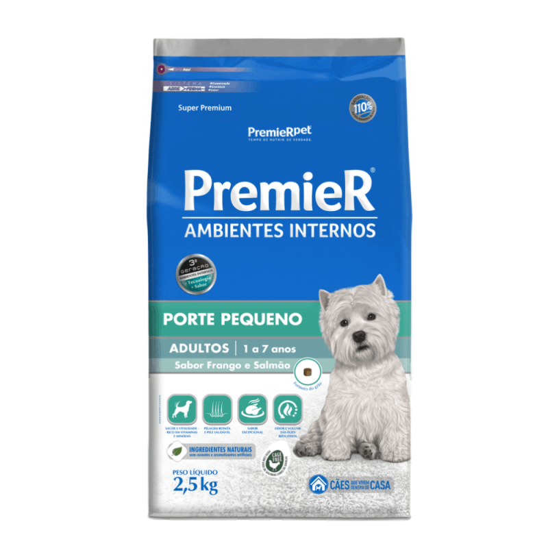 PREMIER AMBIENTES INTERNOS CÃES ADULTOS RAÇA PEQUENA 2,5KG