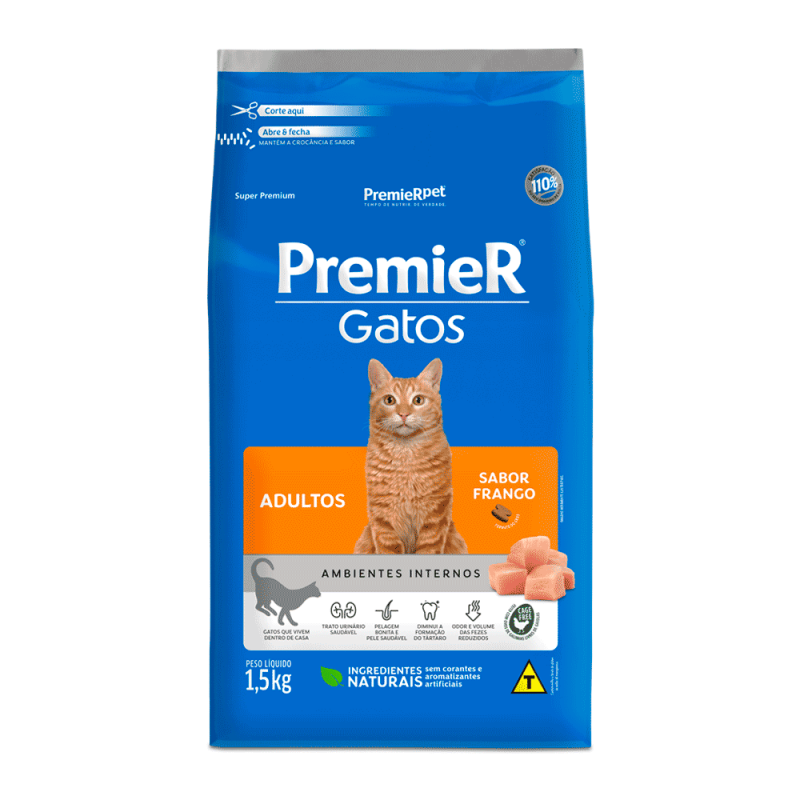 PREMIER GATOS ADULTOS FRANGO 1,5KG