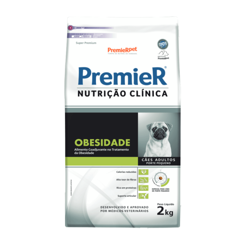 PREMIER NUTRIÇÃO CLÍNICA CÃES ADULTOS RAÇA PEQUENA OBESIDADE 2KG