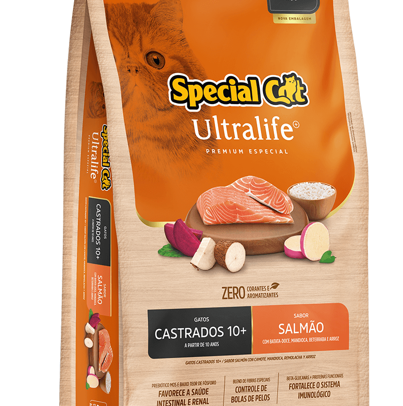 SPECIAL CAT ULTRALIFE CASTRADOS 10+ SALMAO 10,1KG