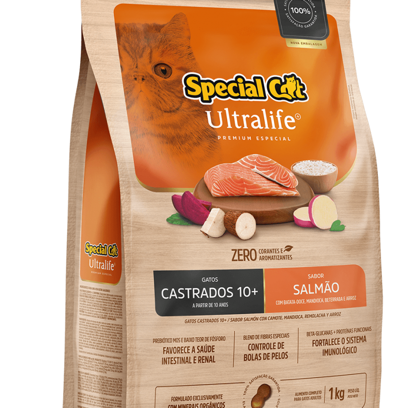 SPECIAL CAT ULTRALIFE CASTRADOS 10+ SALMAO 1KG