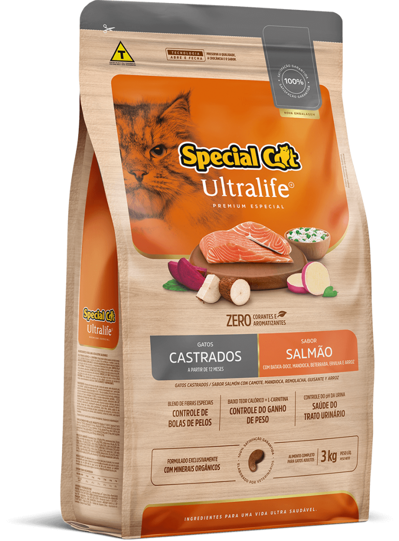 SPECIAL CAT ULTRALIFE CASTRADOS SALMAO 3KG