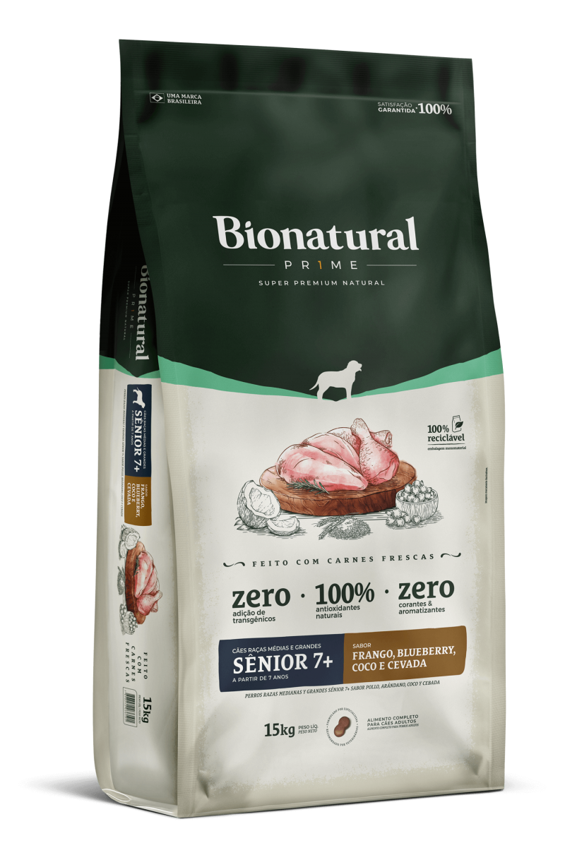 BIONATURAL PRIME CAES SENIOR FRANGO 15KG