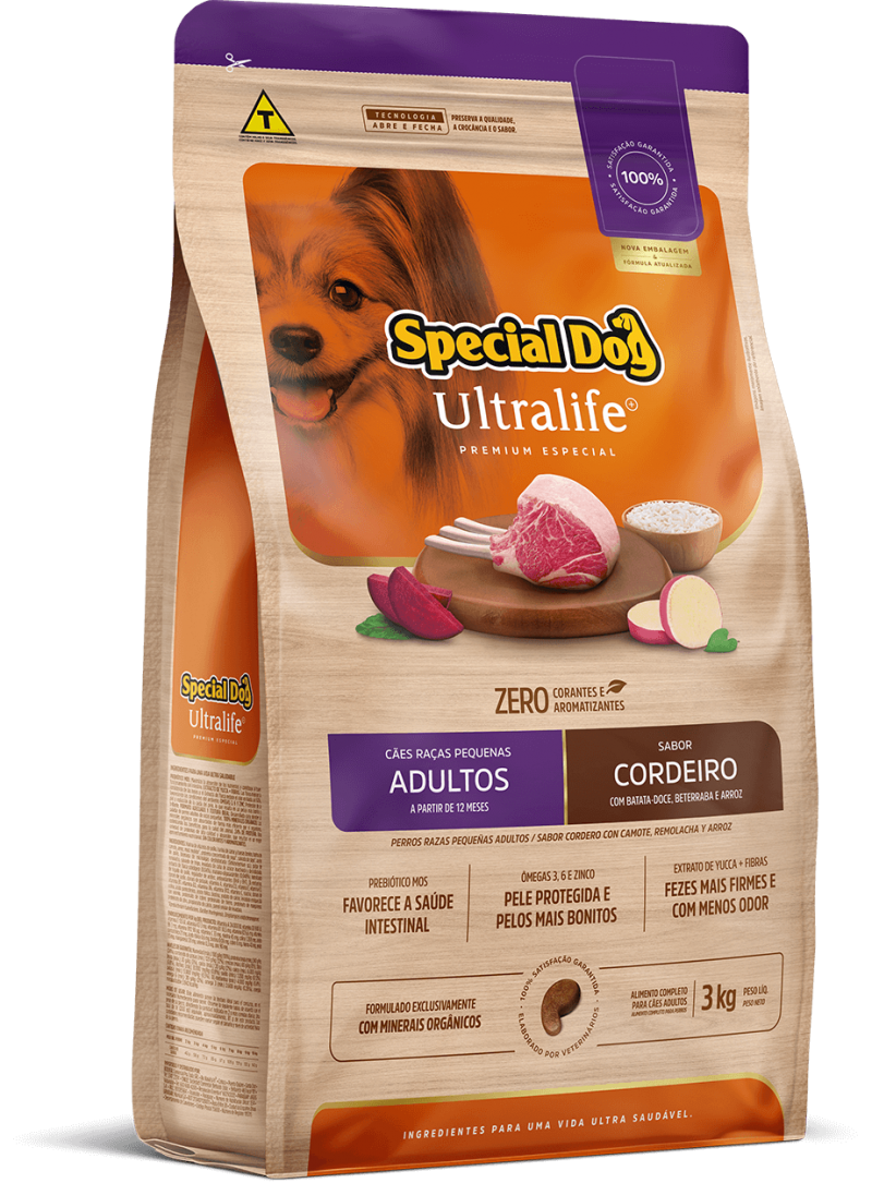 SPECIAL DOG ULTRALIFE CÃES ADULTOS RAÇA PEQUENA CORDEIRO 3KG