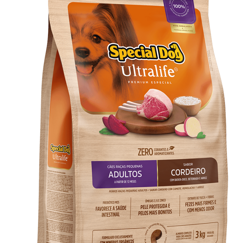 SPECIAL DOG ULTRALIFE CÃES ADULTOS RAÇA PEQUENA CORDEIRO 3KG