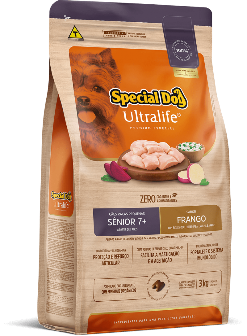 SPECIAL DOG ULTRALIFE CÃES ADULTOS SÊNIOR RAÇA PEQUENA 3KG