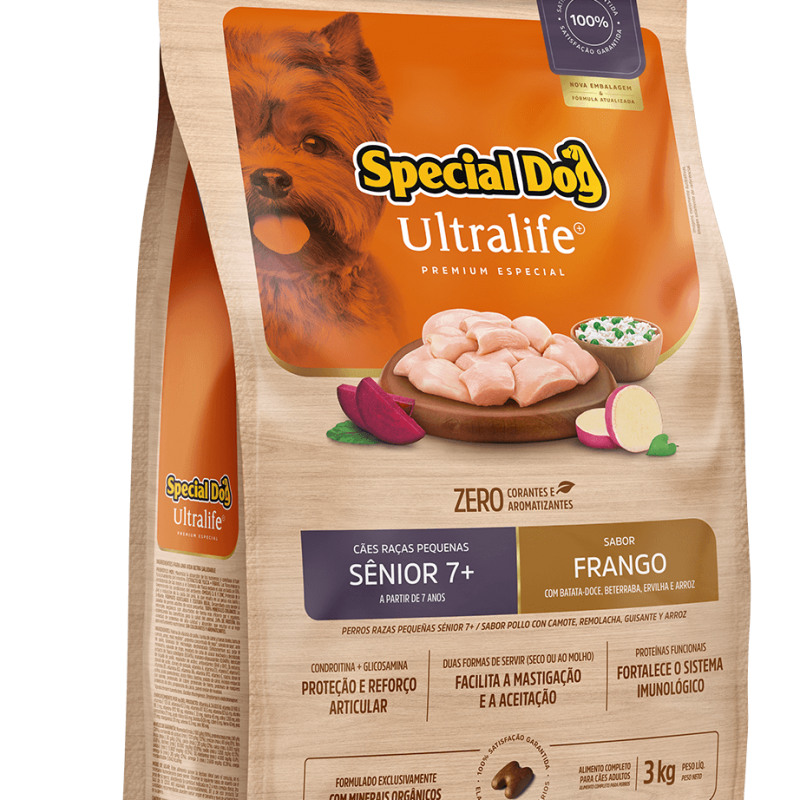 SPECIAL DOG ULTRALIFE CÃES ADULTOS SÊNIOR RAÇA PEQUENA 3KG