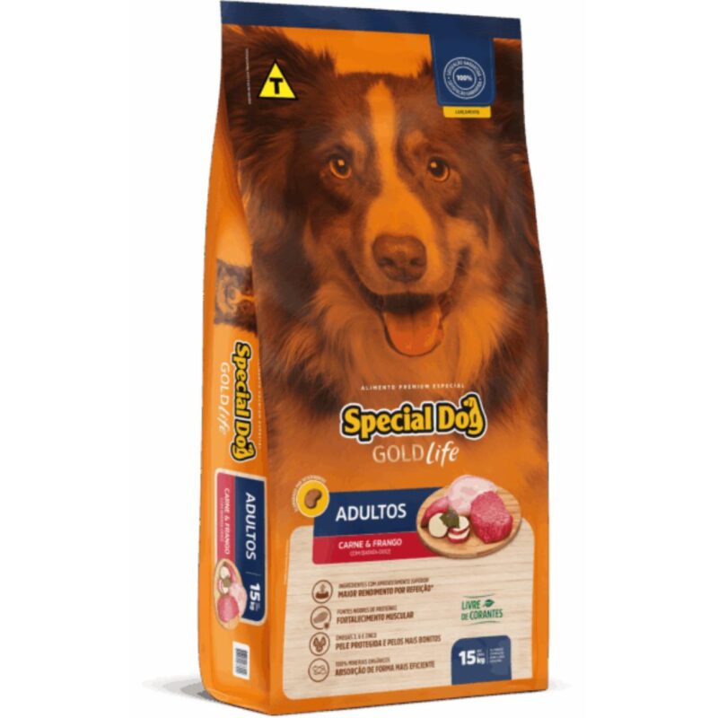 SPECIAL DOG GOLD LIFE CAES ADULTOS CARNE E FRANGO 15KG