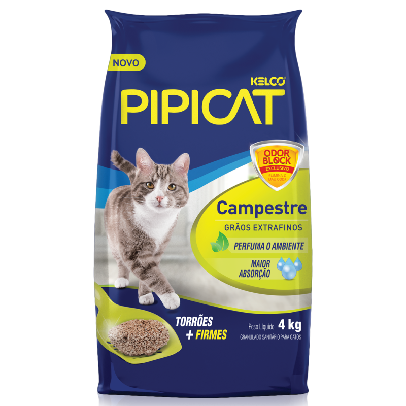 Areia Pipicat Perfumada Campestre para Gatos 4 kg