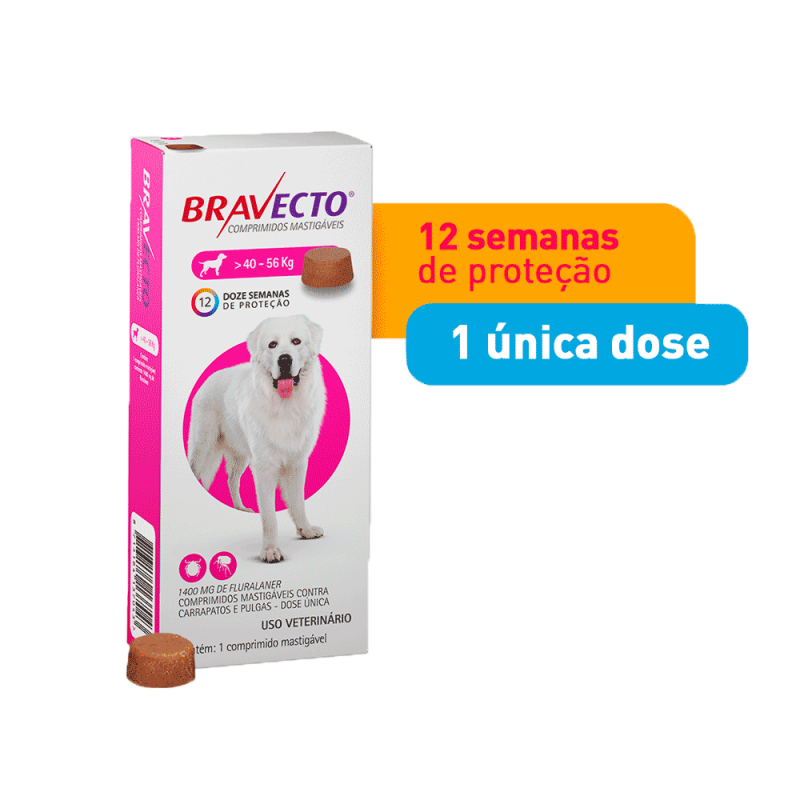 BRAVECTO CÃES ORAL 40 A 56KG 1400MG