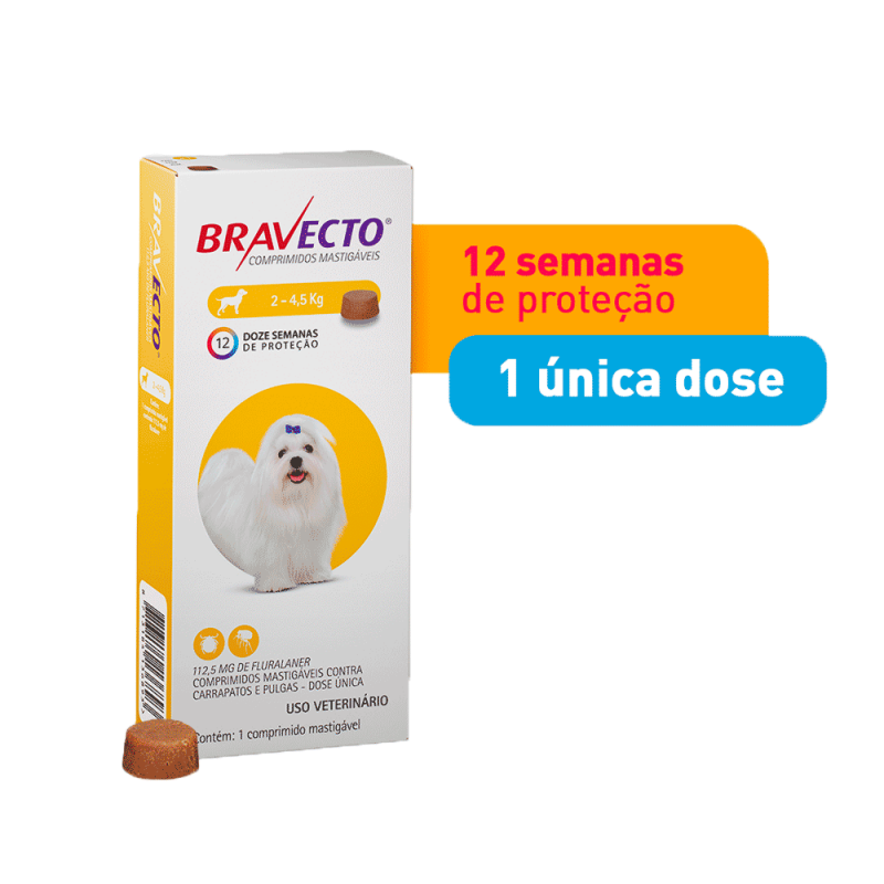 BRAVECTO CÃES ORAL 2 A 4,5KG 112,5MG