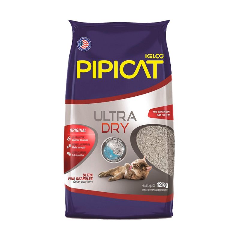 AREIA HIGIÊNICA PIPICAT ULTRA DRY 12KG