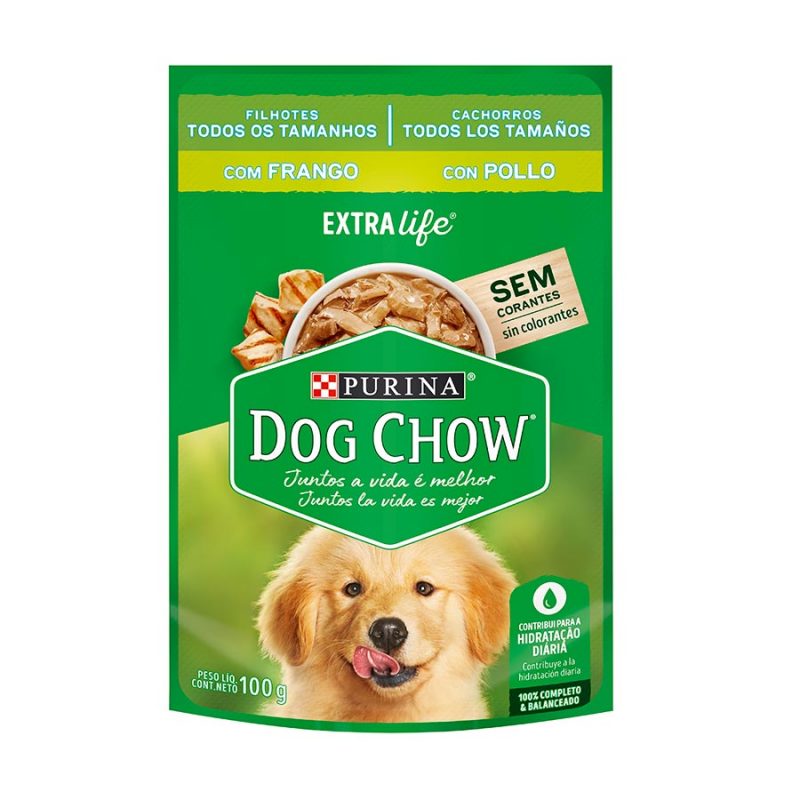 SACHÊ DOG CHOW EXTRA LIFE FILHOTES TODOS OS TAMANHOS FRANGO 100G