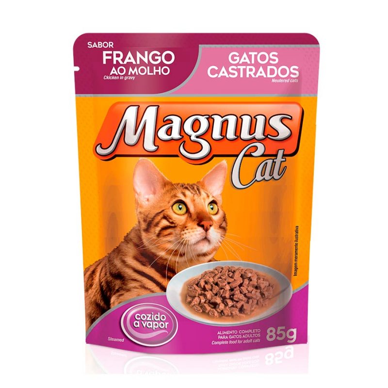 SACHÊ MAGNUS GATOS ADULTOS CASTRADOS FRANGO 85G