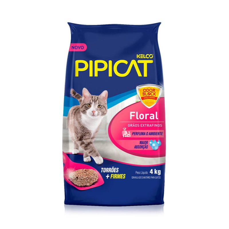 AREIA HIGIÊNICA PIPICAT FLORAL 4KG