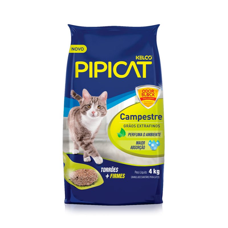 AREIA HIGIÊNICA PIPICAT CAMPESTRE 4KG