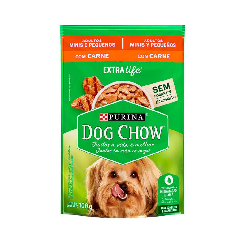 SACHÊ DOG CHOW EXTRA LIFE ADULTOS RAÇAS P/M CARNE 100G