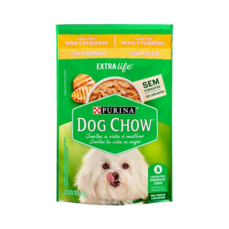 SACHÊ DOG CHOW EXTRA LIFE ADULTOS RAÇA M/P FRANGO 100G