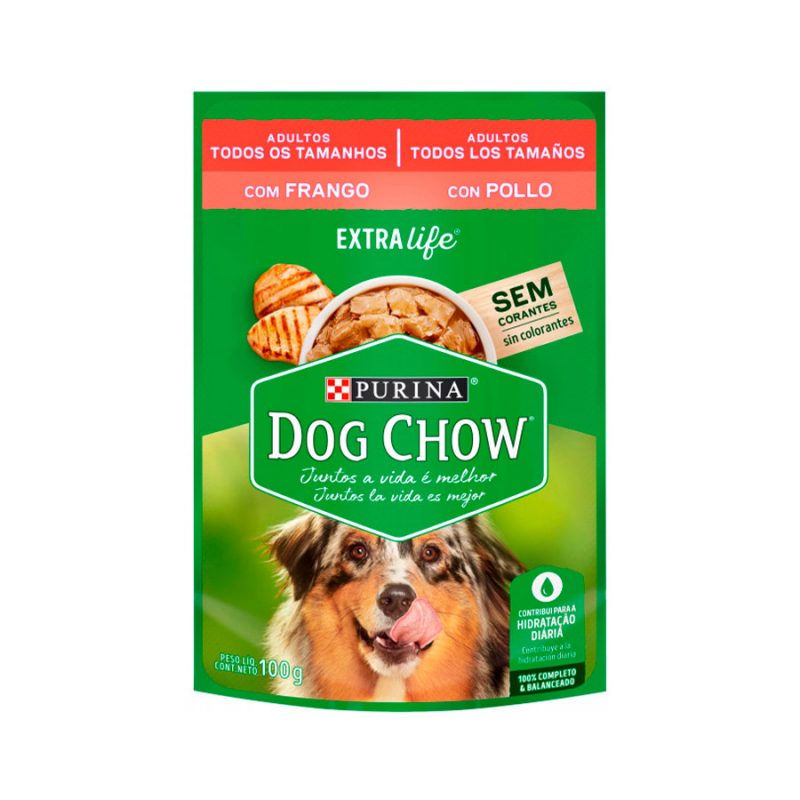 SACHÊ DOG CHOW EXTRA LIFE ADULTOS TODOS OS TAMANHOS FRANGO 100G