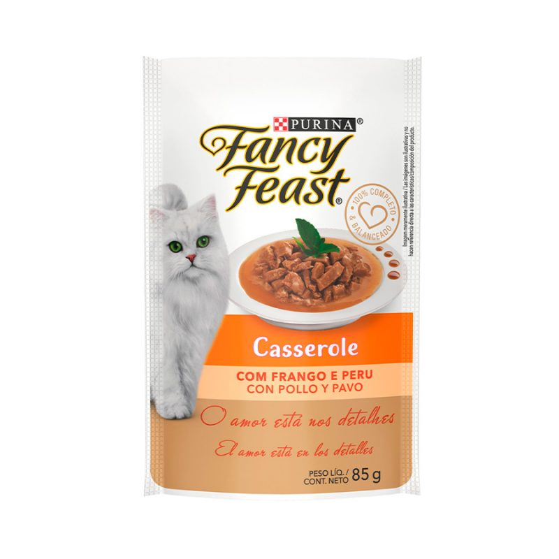 SACHÊ FANCY FEAST CASSEROLE FRANGO E PERU 85G