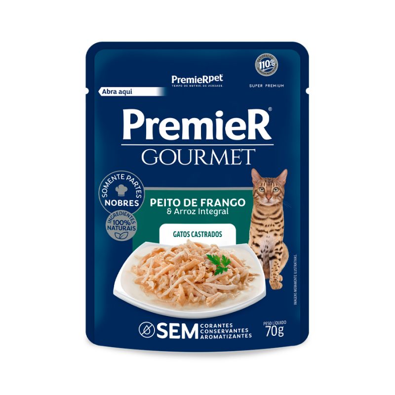 SACHE PREMIER GOURMET GATOS AD CAST FRANGO 70GR