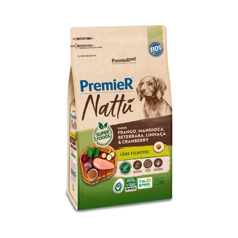 PREMIER NATTU CAES FILHOTE MANDIOCA 2,5KG