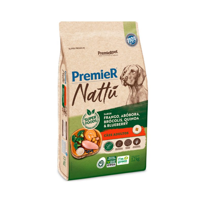 PREMIER NATTU CAES ADULTO ABOBORA 12KG