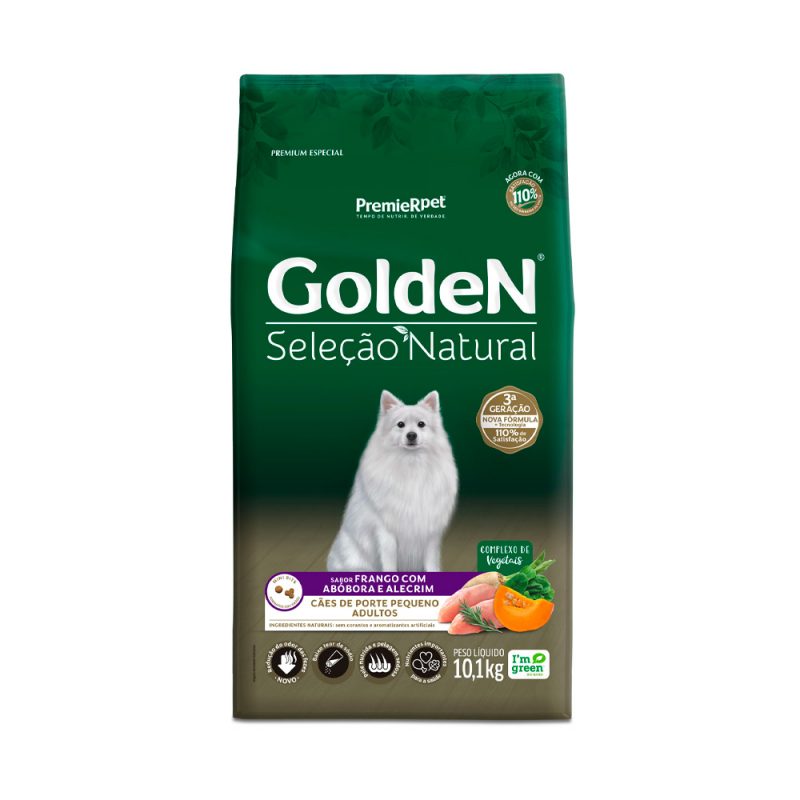 GOLDEN SELEÇÃO NATURAL CÃES ADULTOS RAÇA PEQUENA ABÓBORA 10KG