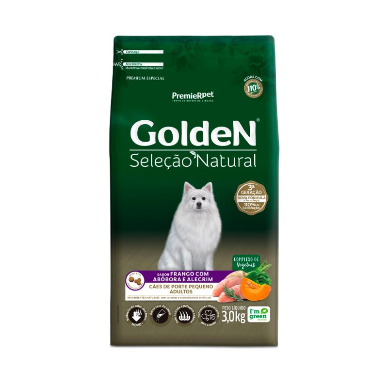 GOLDEN SELEÇÃO NATURAL CÃES ADULTOS RAÇA PEQUENA ABÓBORA 3KG