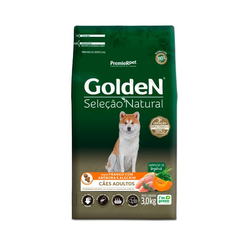 GOLDEN SELEÇÃO NATURAL CÃES ADULTOS ABÓBORA 3KG