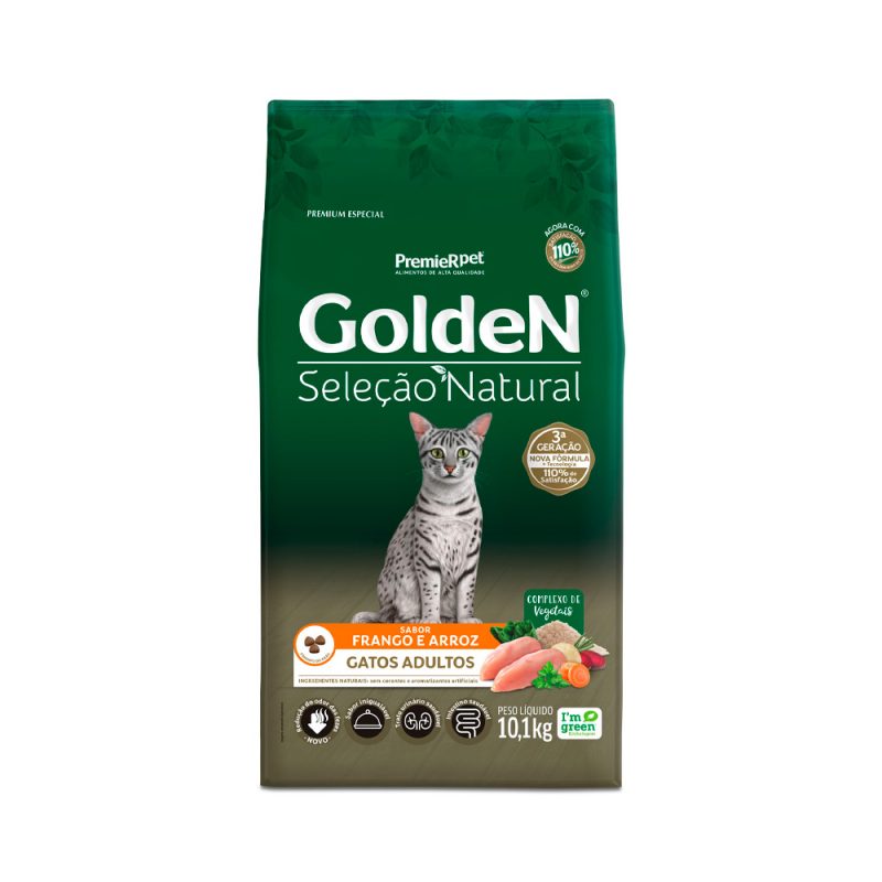 GOLDEN SELEÇÃO NATURAL GATOS ADULTOS FRANGO E ARROZ 10KG