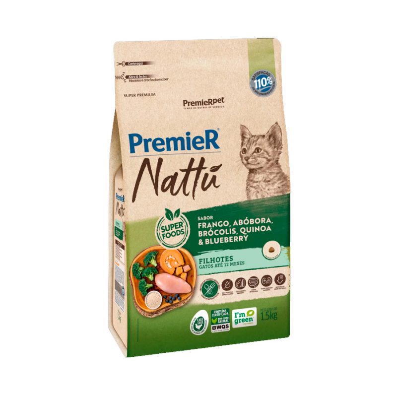 PREMIER NATTU GATOS FILH ABOBORA 1,5 KG