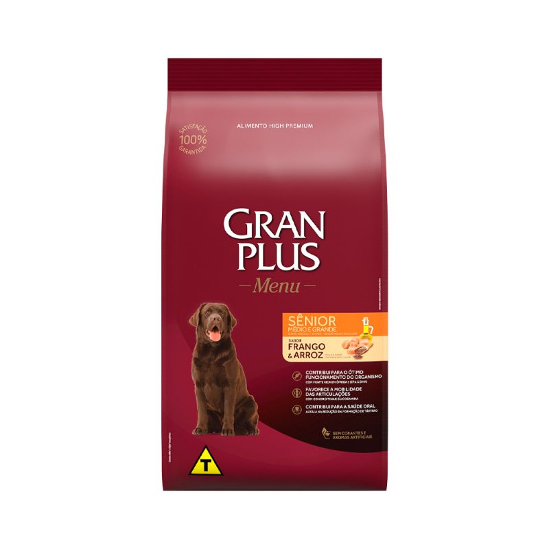 GRANPLUS CÃES ADULTOS SÊNIOR RAÇA MEDIA E GRANDE 15KG