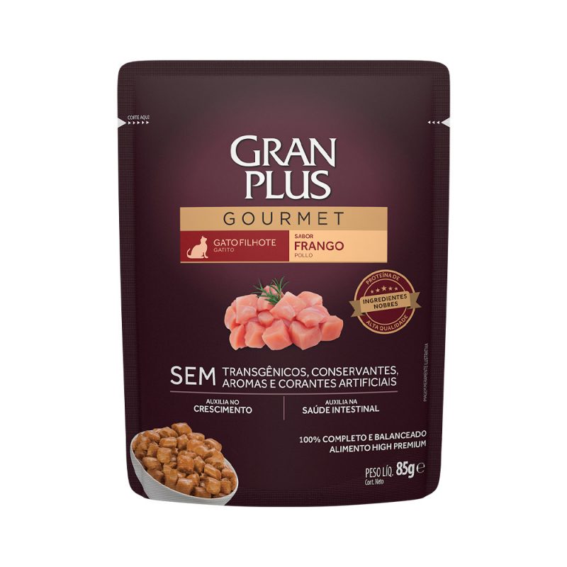 SACHÊ GRANPLUS GATOS FILHOTES FRANGO 85G