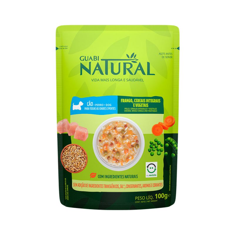 SACHE GUABI NATURAL CAES ADULTO FRANGO/CEREAIS 100G