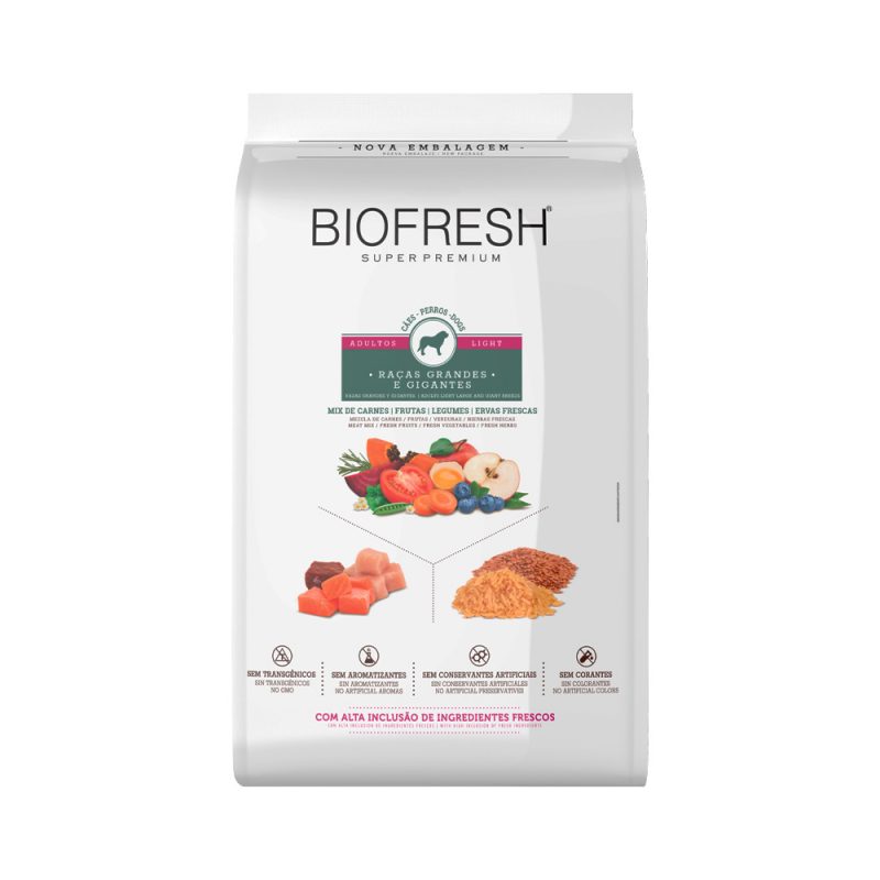 BIOFRESH CÃES ADULTOS LIGHT RAÇA GRANDE E GIGANTE 15KG