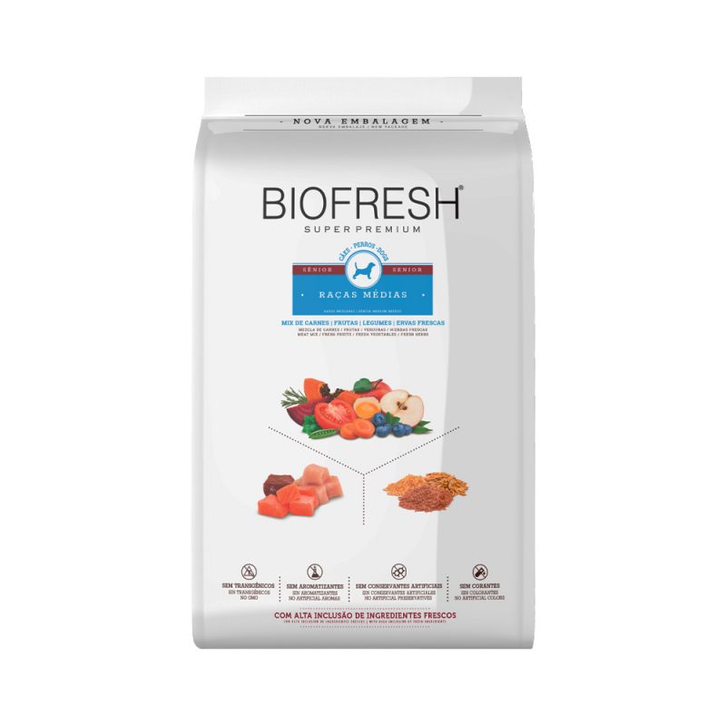 BIOFRESH CÃES ADULTOS SÊNIOR RAÇA MÉDIA 10,1KG